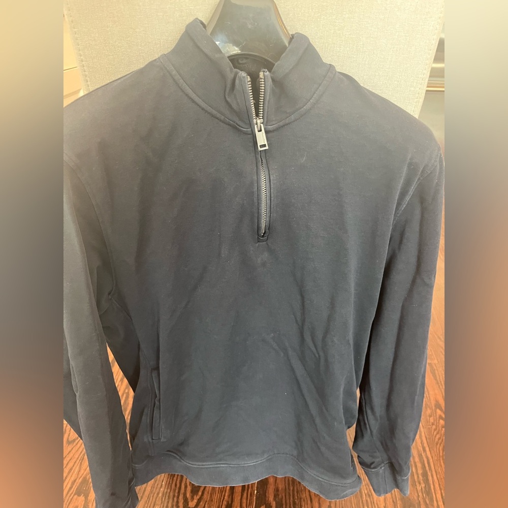 MASSIMO DUTTI zip sweater sweatshirt Medium Navy